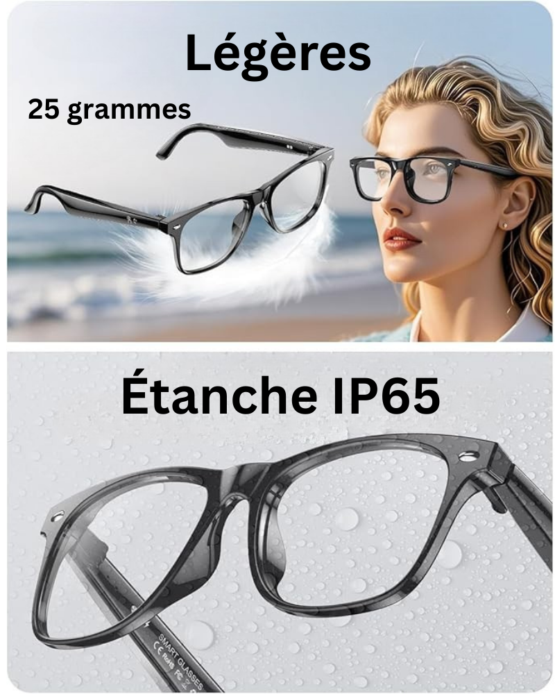 Lunettes Connectées IA — Filmez, Appelez & Naviguez Sans Toucher Votre Téléphone